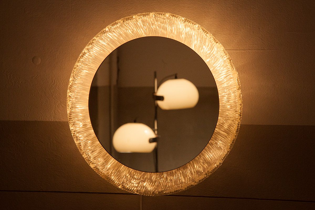Miroir Soleil Rond Rétro-Éclairé Vintage de Hillebrand en ...