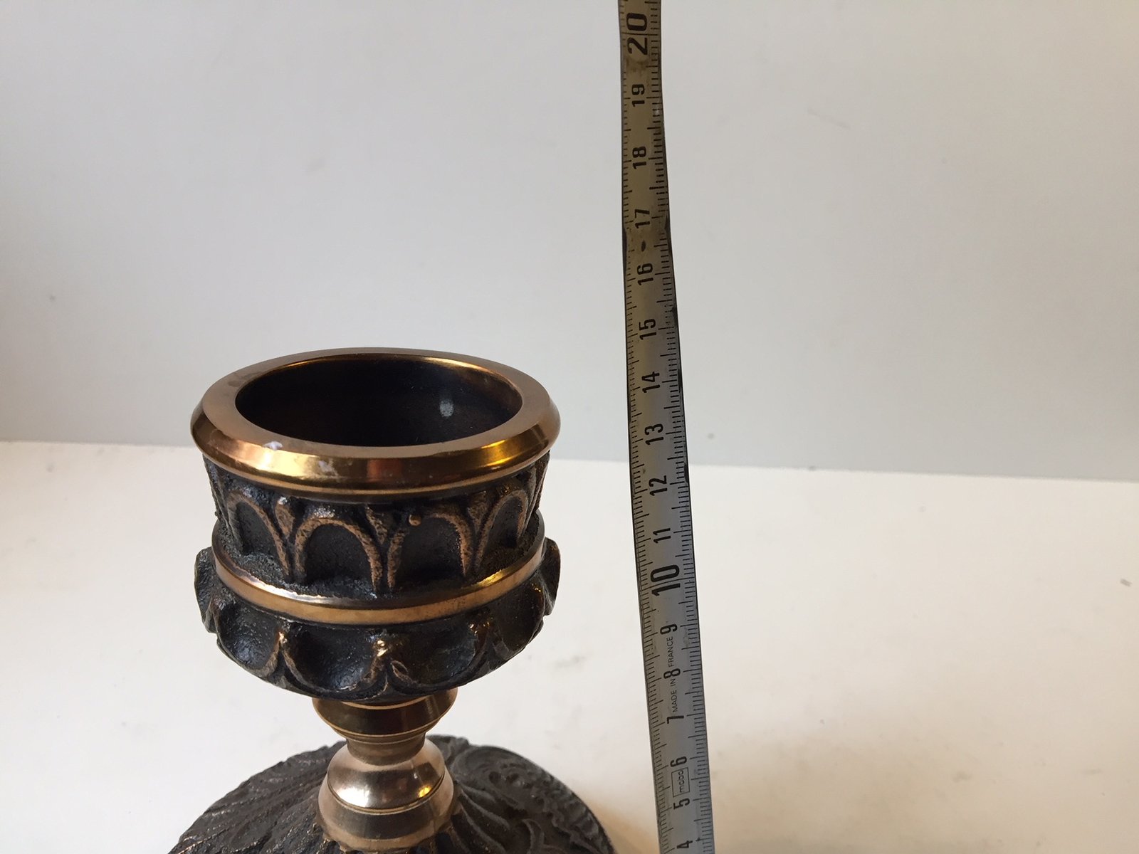 Vintage Swedish Bronze Candle Holder by Palmqvist, 1940s for sale at Pamono
