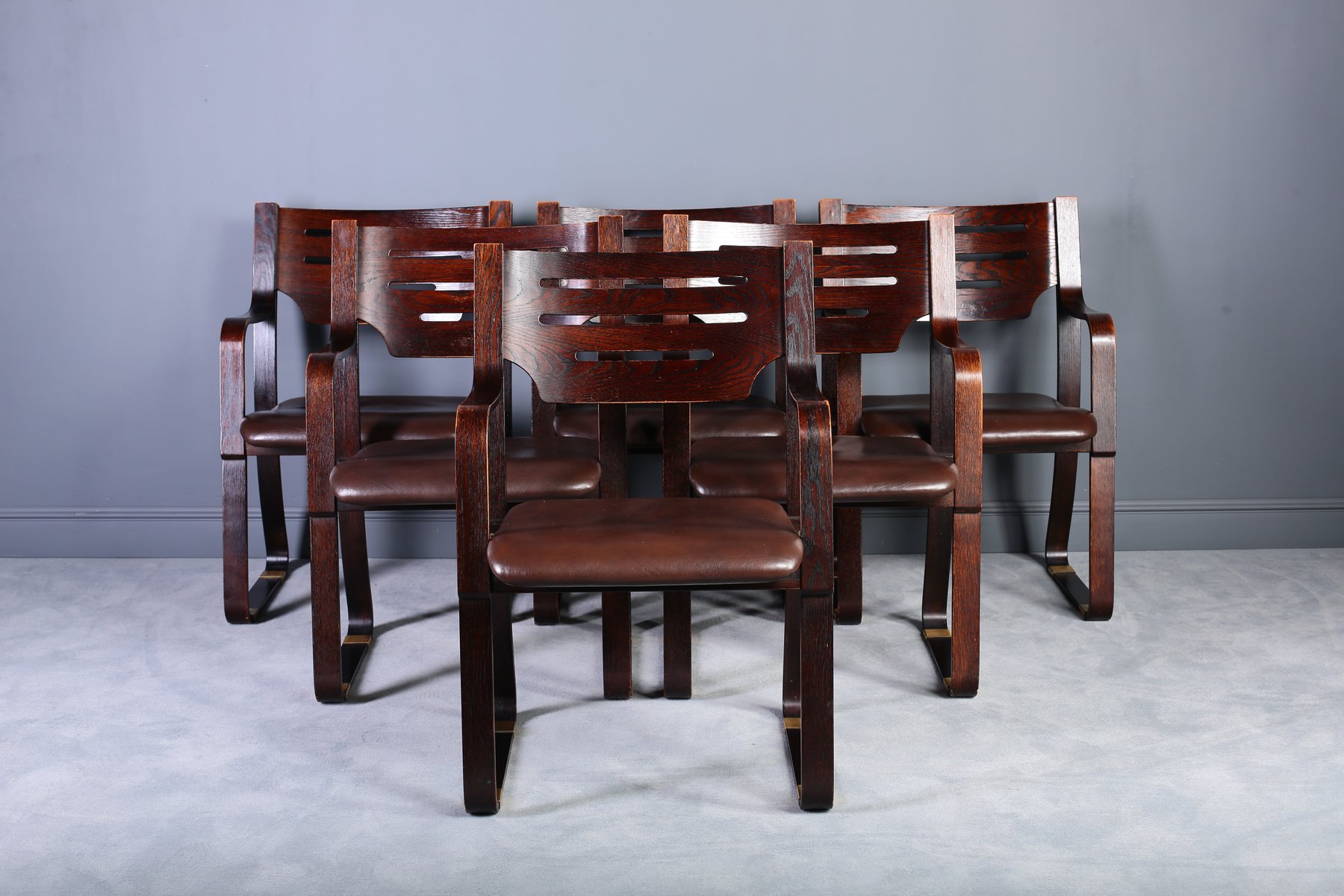 Leather Bentwood Dining Chairs 1960s Set Of 6 For At Pamono Leather Bentwood Dining Chairs 1960s Set Of 6