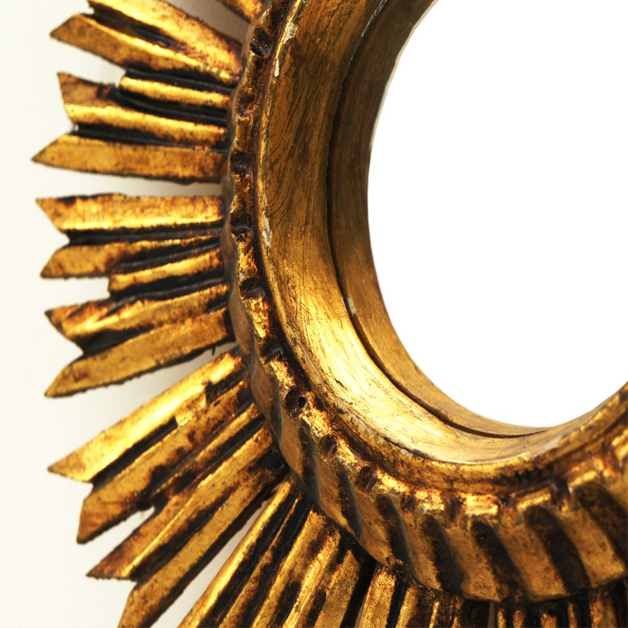 Vintage Wooden Convex Sunburst Mirror For At Pamono Vintage Wooden Convex Sunburst Mirror 4 190 00