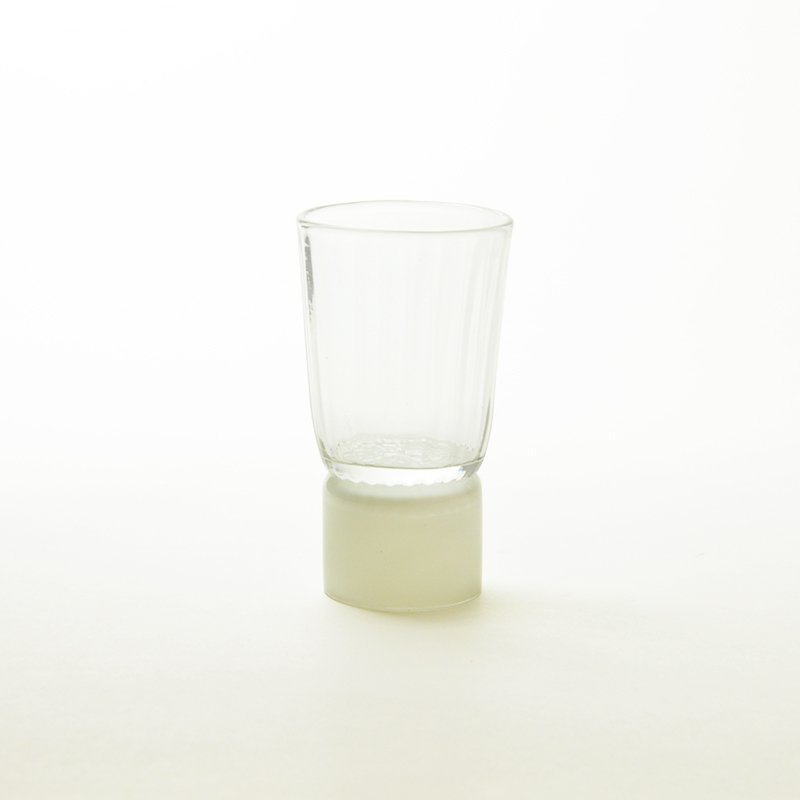 Drinking Glasses with Ivory Bases, Moire Collection, HandBlown Glass