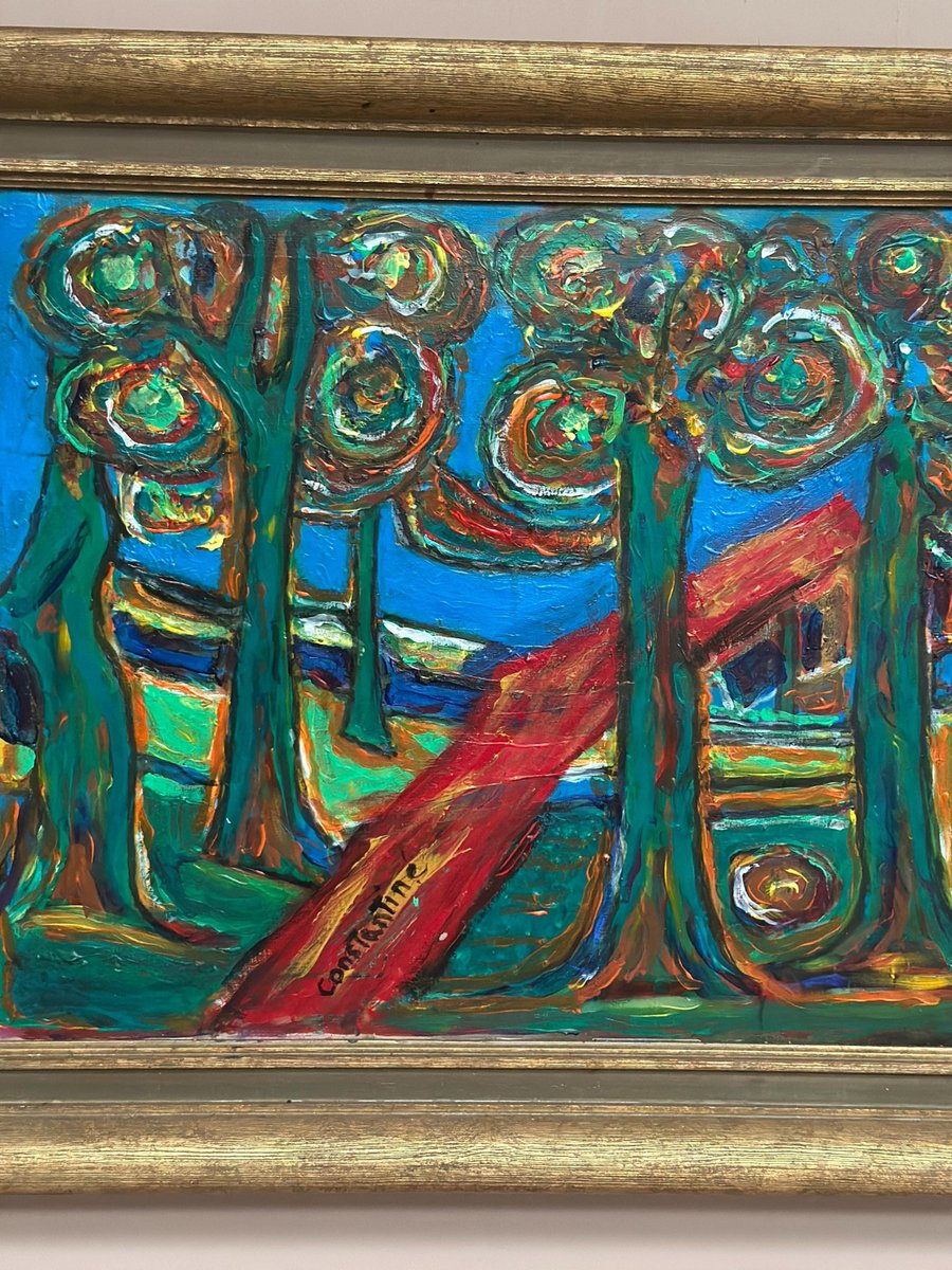 Constantine, Composition Colorée, 1950s, Peinture à l'Huile sur Toile ...