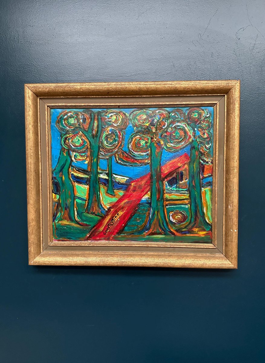 Constantine, Composition Colorée, 1950s, Peinture à l'Huile sur Toile ...