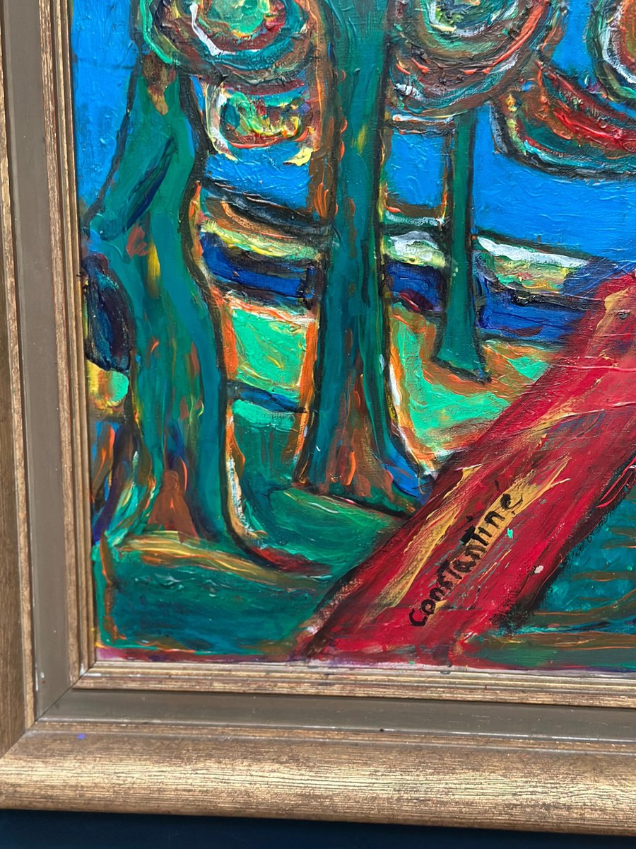Constantine, Composition Colorée, 1950s, Peinture à l'Huile sur Toile ...