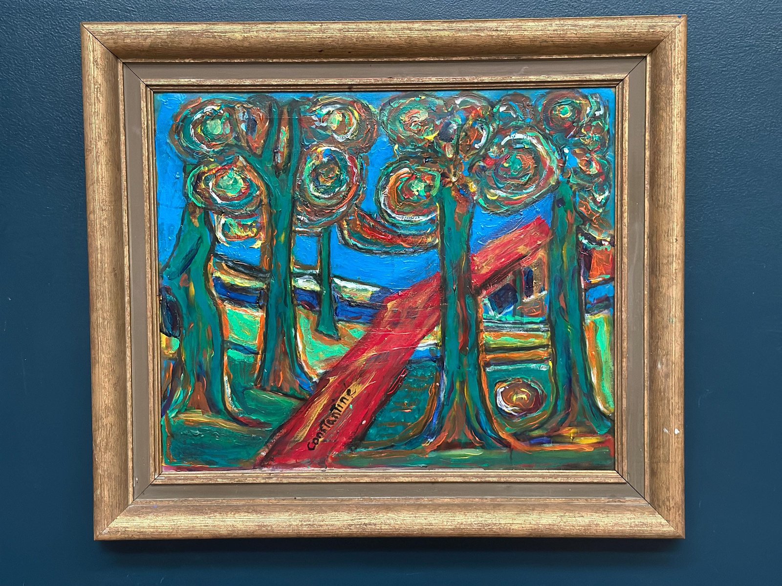 Constantine, Composition Colorée, 1950s, Peinture à l'Huile sur Toile ...