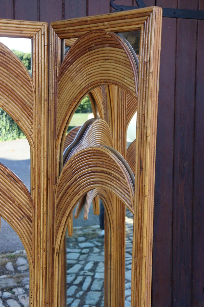 Bamboo Palm Tree Mirror Screen attributed to Vivai del Sud, Italy ...