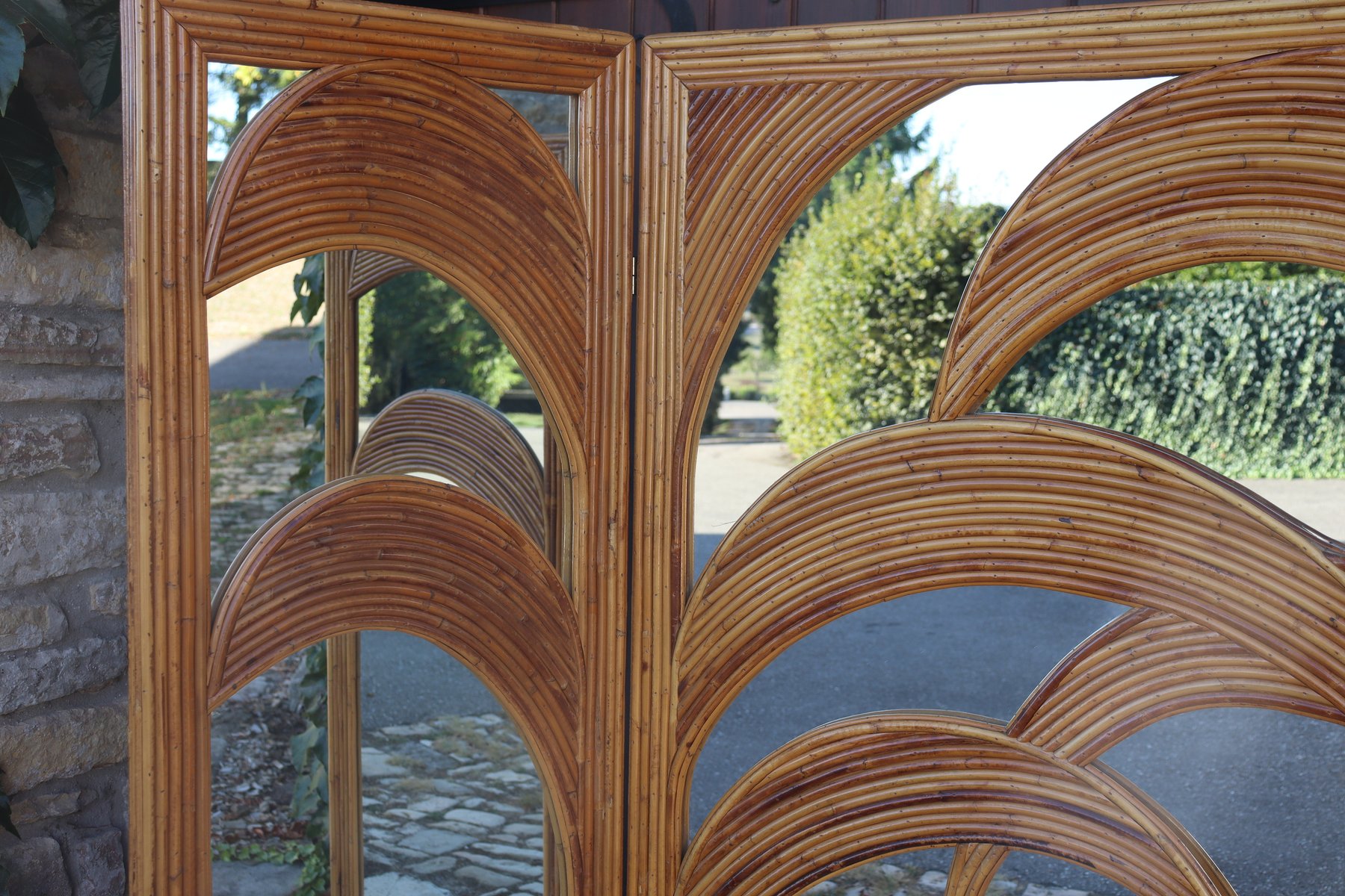 Bamboo Palm Tree Mirror Screen attributed to Vivai del Sud, Italy ...