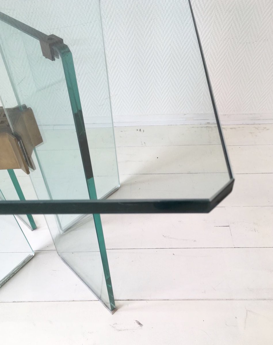 Vintage Glass And Brass Dining Table By Peter Ghyczy For At Pamono Vintage Glass And Brass Dining Table By Peter Ghyczy