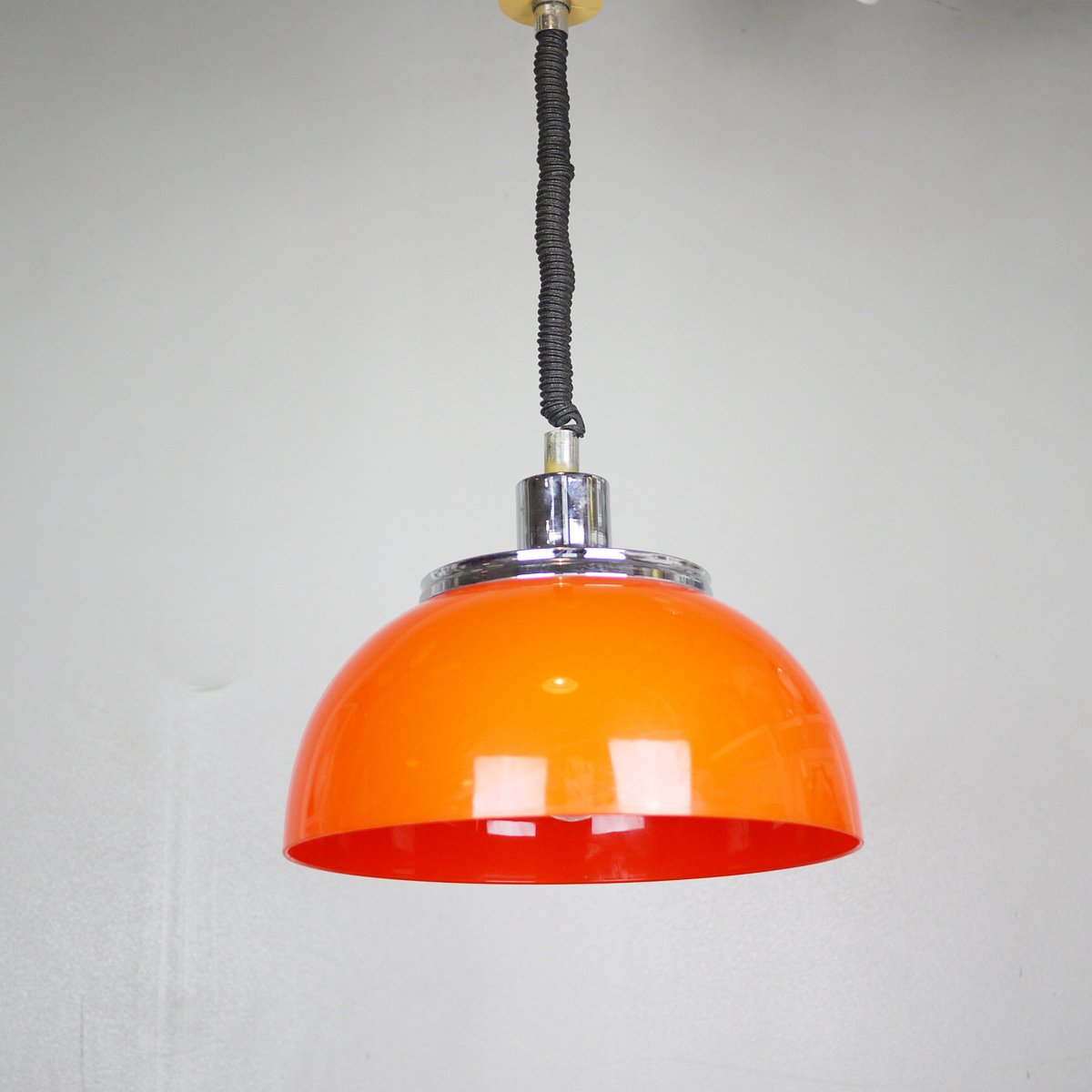 Mid Century Pull Down Orange Pendant Light From Meblo For At Pamono Mid Century Pull Down Orange Pendant Light From Meblo
