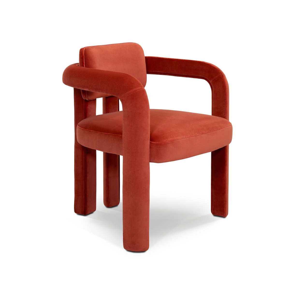 Double Arch Dining Chairs in Crimson Red Cotton Velvet from ...