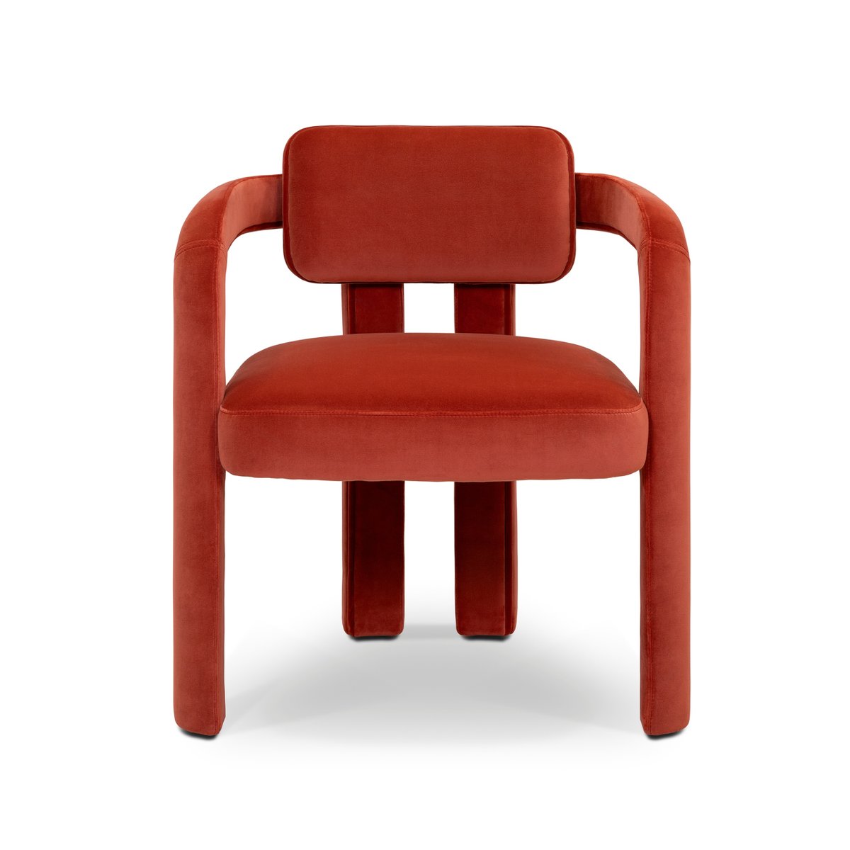 Double Arch Dining Chair in Crimson Red Cotton Velvet from Insidherland ...