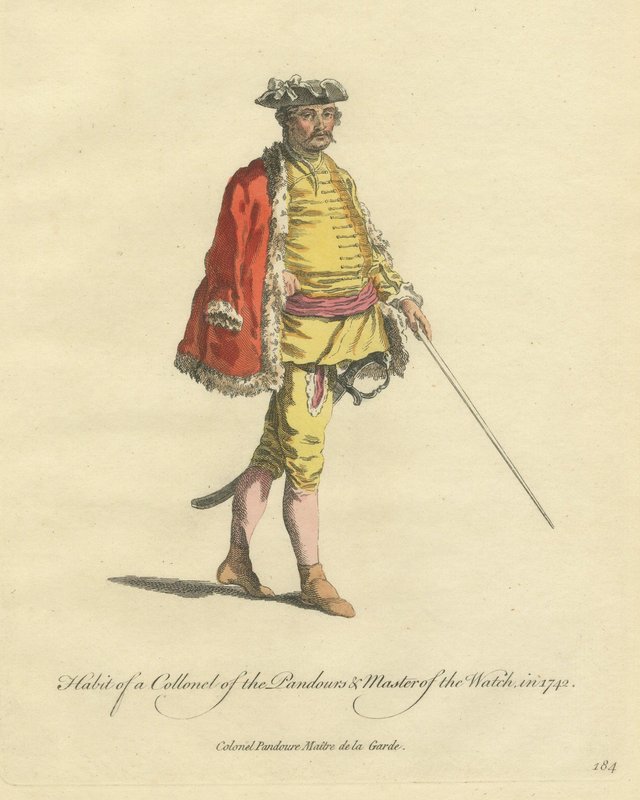 Jefferys, Colonel of the Pandours and Master of the Watch in 1742, Jefferys Plate, 1757 ...