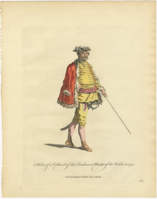 Jefferys, Colonel of the Pandours and Master of the Watch in 1742, Jefferys Plate, 1757 ...