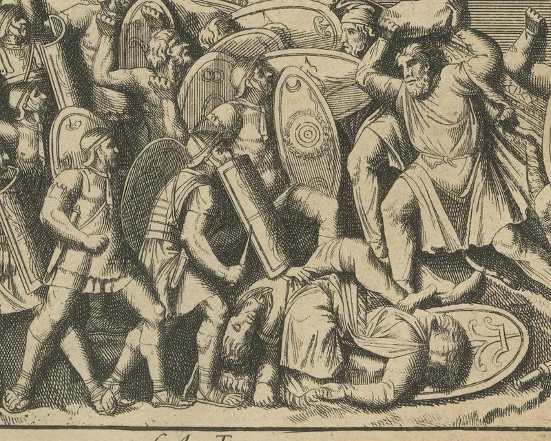 Coloum Rome Bernard de Montfaucon, Roman Army Crossing a Bridge of Boats, Trajan's ...