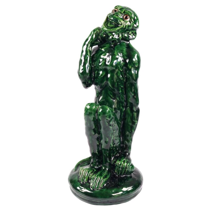 Simian Posturing Antique Art Pottery Monkey Figure by Arthur Craco, 1890s for sale at Pamono
