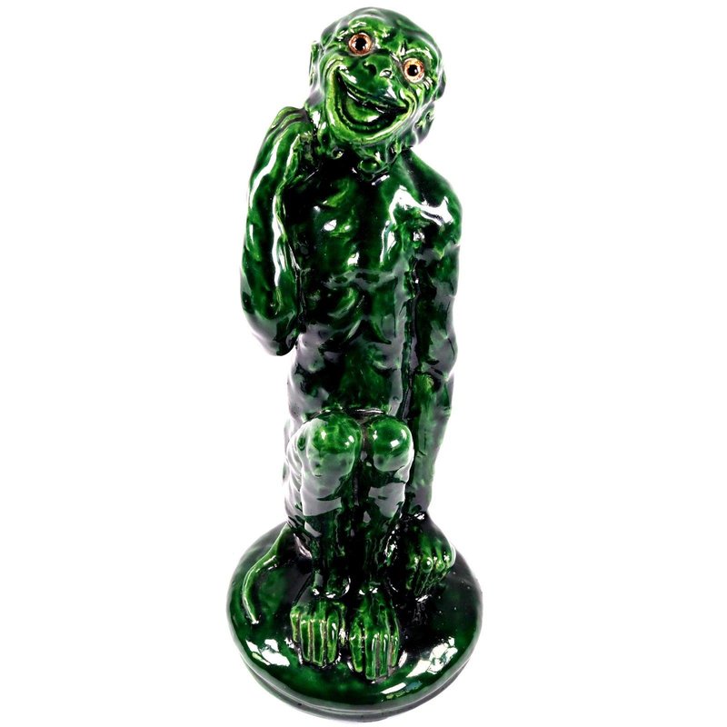 Simian Posturing Antique Art Pottery Monkey Figure by Arthur Craco, 1890s for sale at Pamono