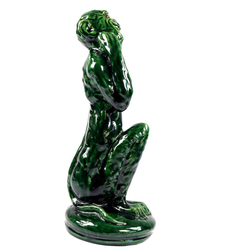 Simian Posturing Antique Art Pottery Monkey Figure by Arthur Craco, 1890s for sale at Pamono