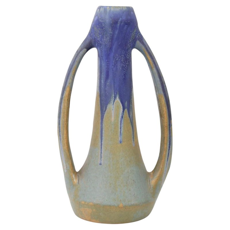 Antique French Art Nouveau Drip Glaze Stoneware Vase by Gilbert ...