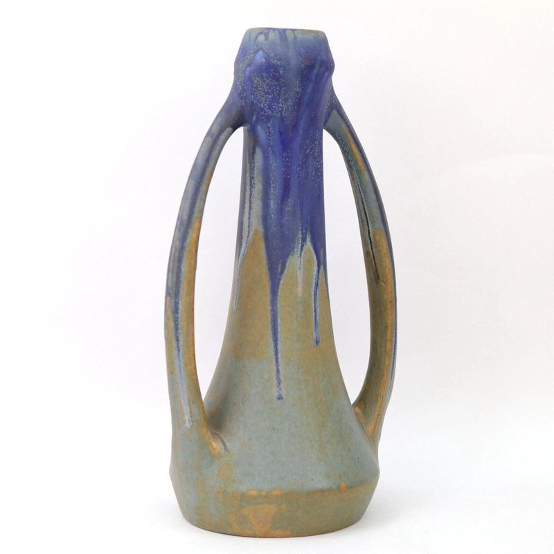 Antique French Art Nouveau Drip Glaze Stoneware Vase by Gilbert ...