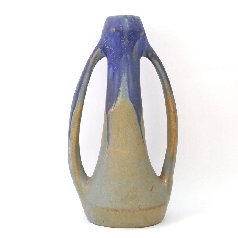 Antique French Art Nouveau Drip Glaze Stoneware Vase by Gilbert ...