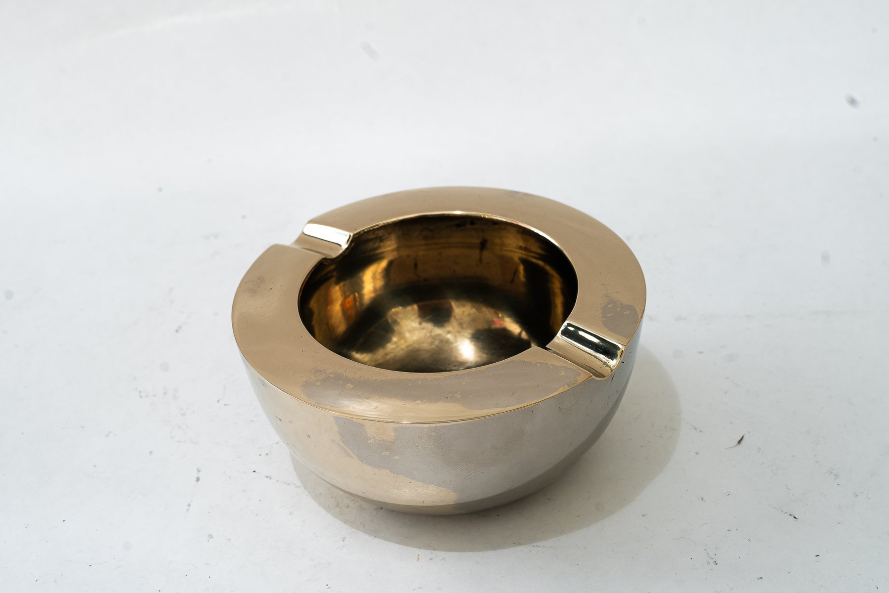 Art Deco Nickel-Plated Brass Ashtray, Vienna, 1920s for sale at Pamono