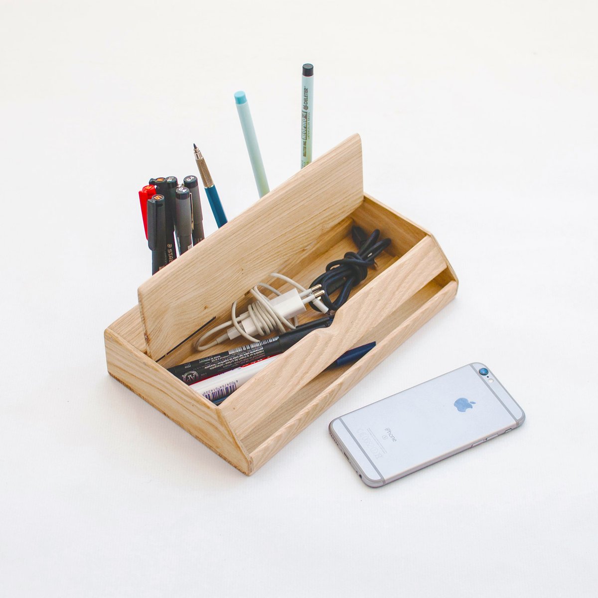 Handmade Estuche Wooden Desk Organizer and Smartphone ...