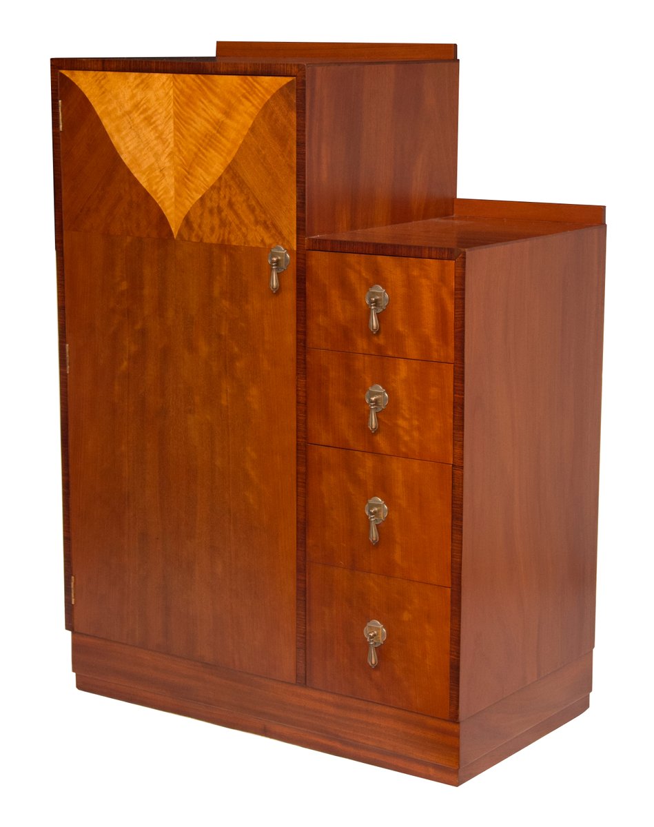 Art Deco Tall Boy Wardrobe From Maple Co 1930s For Sale At Pamono