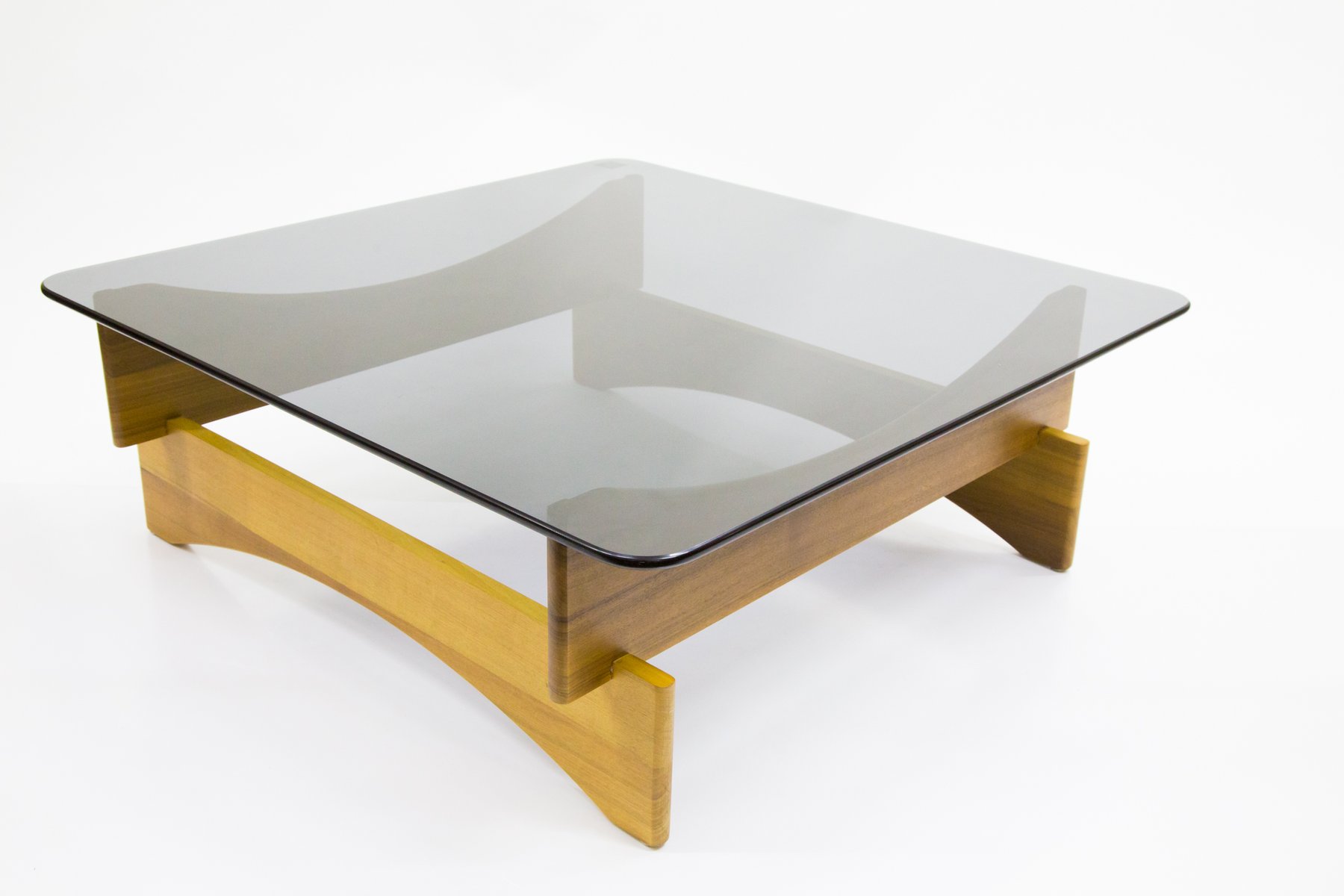 Afzelia Africana Wood Coffee Table With Smoked Gl Tabletop 1970s Afzelia Africana Wood Coffee Table With Smoked Gl Tabletop 1970s