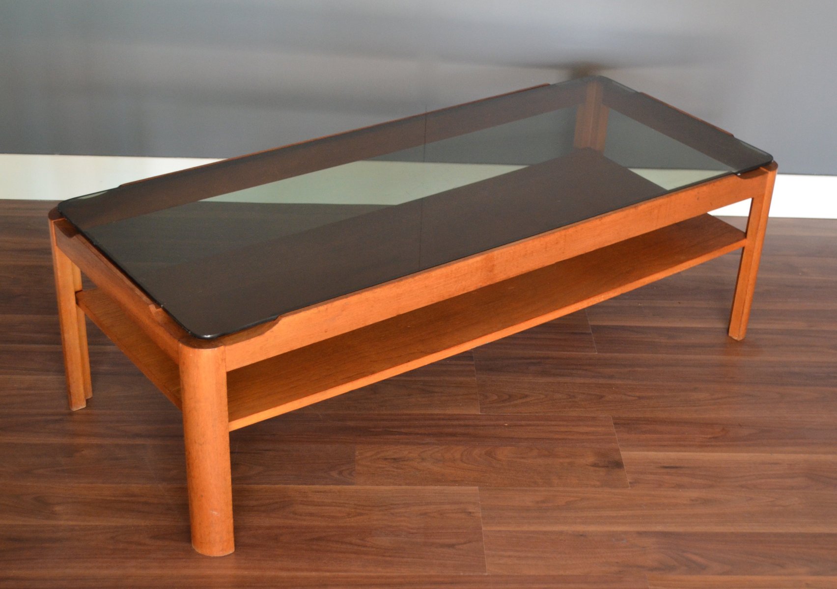 Mid Century 2 Tier Coffee Table In Teak And Smoked Glass From Myer Mid Century 2 Tier Coffee Table In Teak And Smoked Glass From Myer