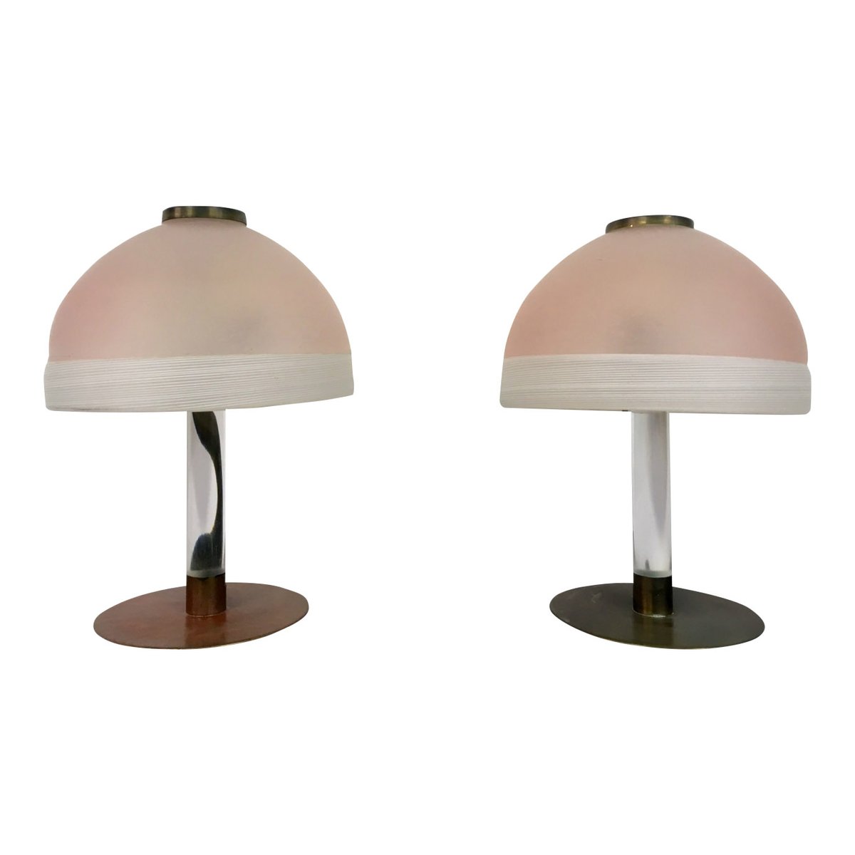 Pink Glass Lucite Table Lamps 1980s Set Of 2 For At Pamono Pink Glass Lucite Table Lamps 1980s Set Of 2