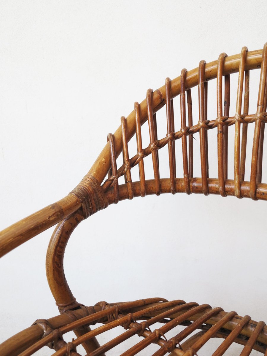 MidCentury Stuhl aus Bambus bei Pamono kaufen