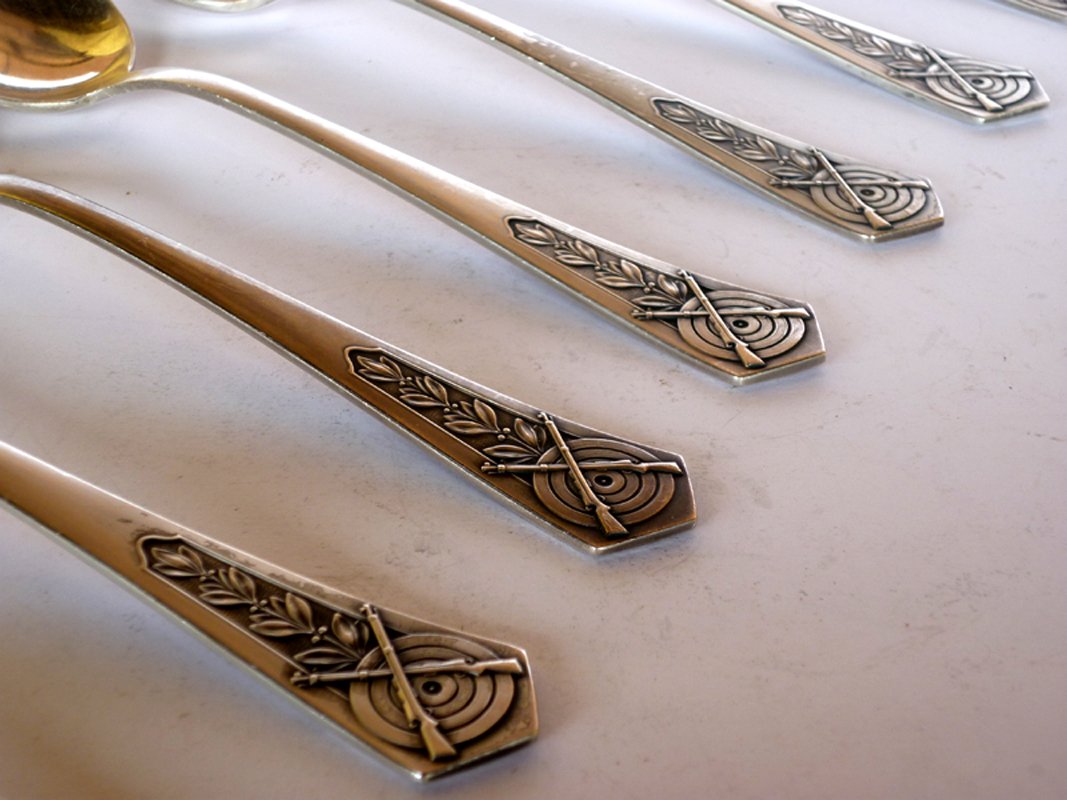 Antique German Cutlery Set from Peka, Set of 24 for sale at Pamono