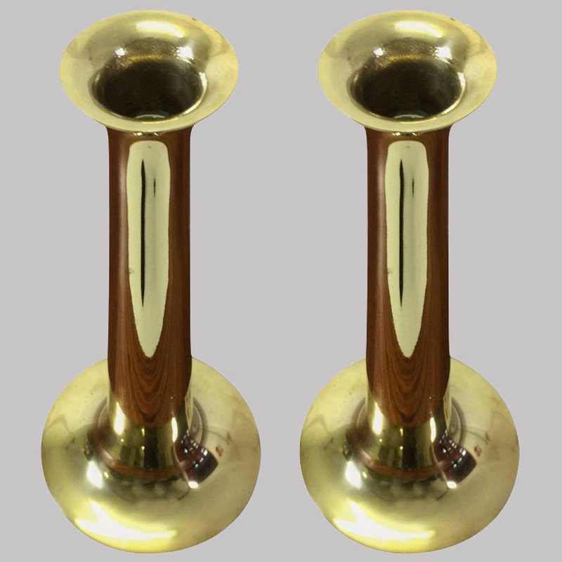 Dänische Messing Kerzenhalter von Hans Bolling für Torben ... Dänische Messing Kerzenhalter von Hans Bolling für Torben ...