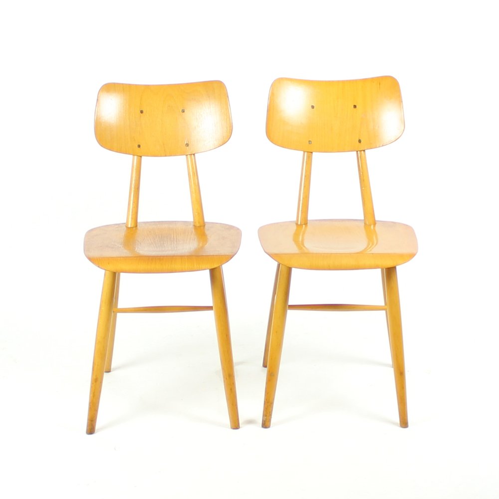 Chaise mid century en bois de ton 1960s
