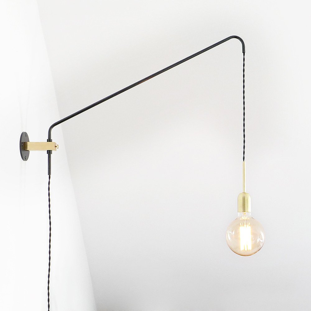 Minimalist Modern Brass & Oxidized Steel Potence Wall Lamp ...
