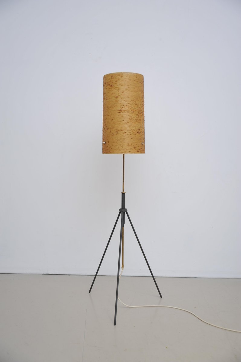 Vintage Adjule Tripod Floor Lamp With Fiberglass Shade For Vintage Adjule Tripod Floor Lamp With Fiberglass Shade