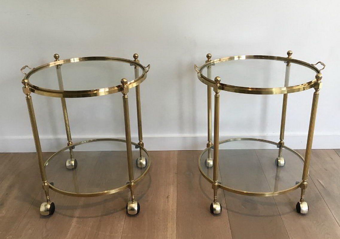 Round Brass Side Tables 1960s Set Of 2 For At Pamono Round Brass Side Tables 1960s Set Of 2