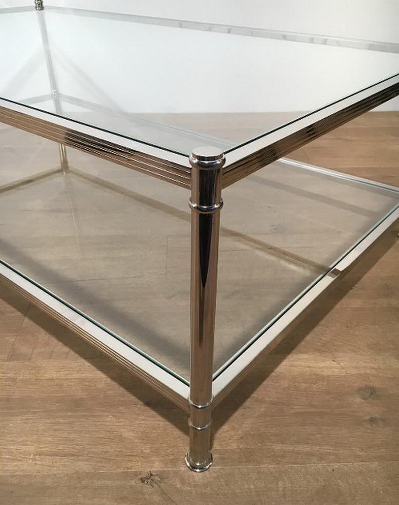 Grande Table Basse Chromee De Roche Bobois 1970s En Vente Sur Pamono