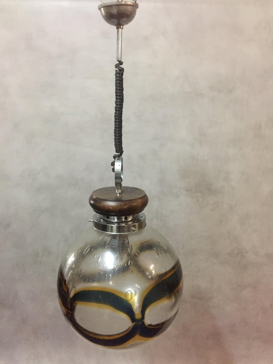 Lampada a sospensione sferica in vetro di Murano, anni '60 ...