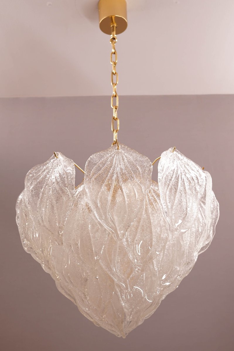 Vintage Murano Glass Leaf Chandelier from Novaresi for sale at Pamono