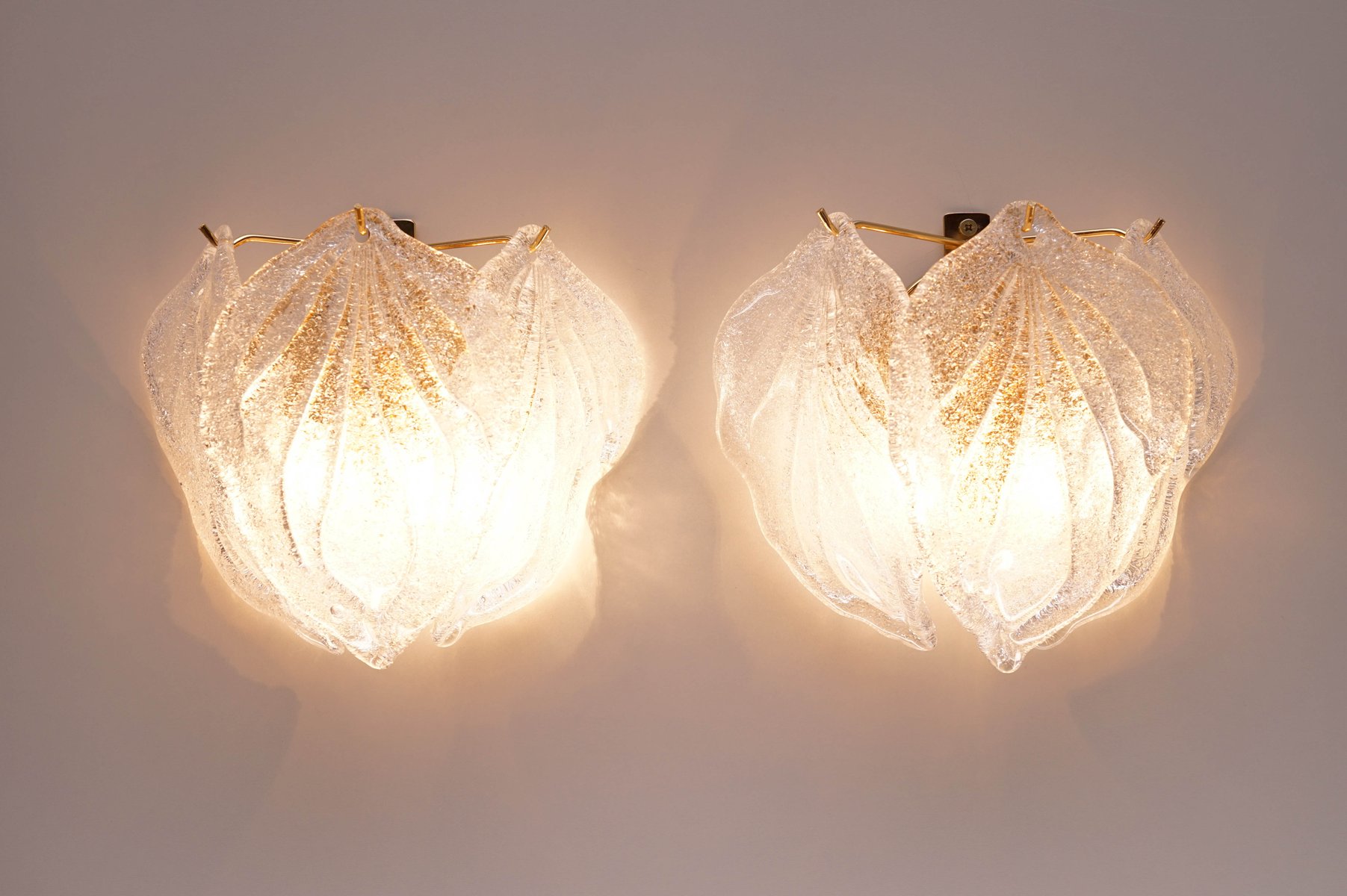 Applique vintage in vetro di Murano di Novaresi, set di 2 in vendita su