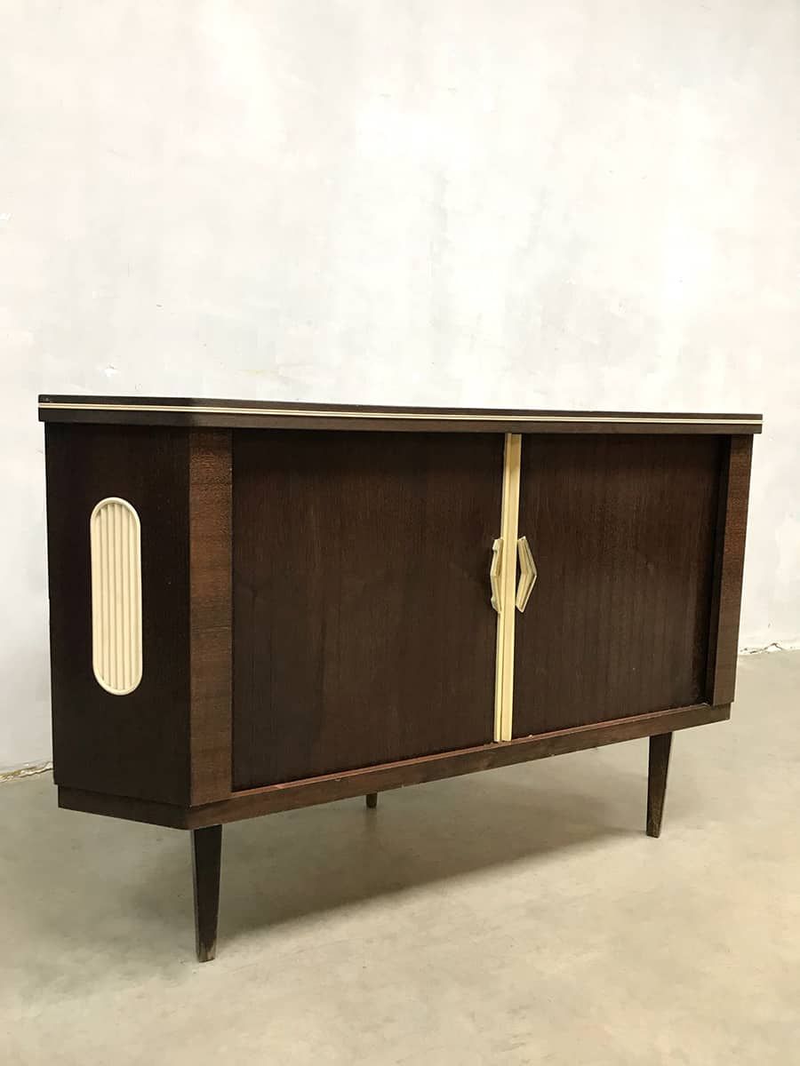 Belgischer Mid Century Modern Barschrank 1950er
