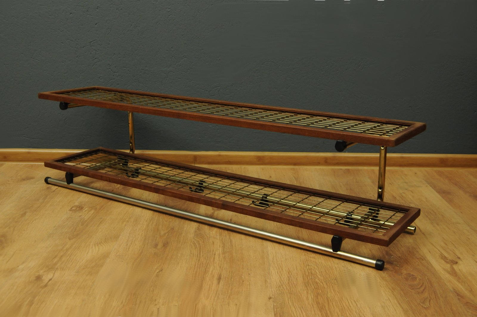 Swedish Teak Metal Shelf Or Clothes Rack From Isaaksons 1921 For Sale At Pamono