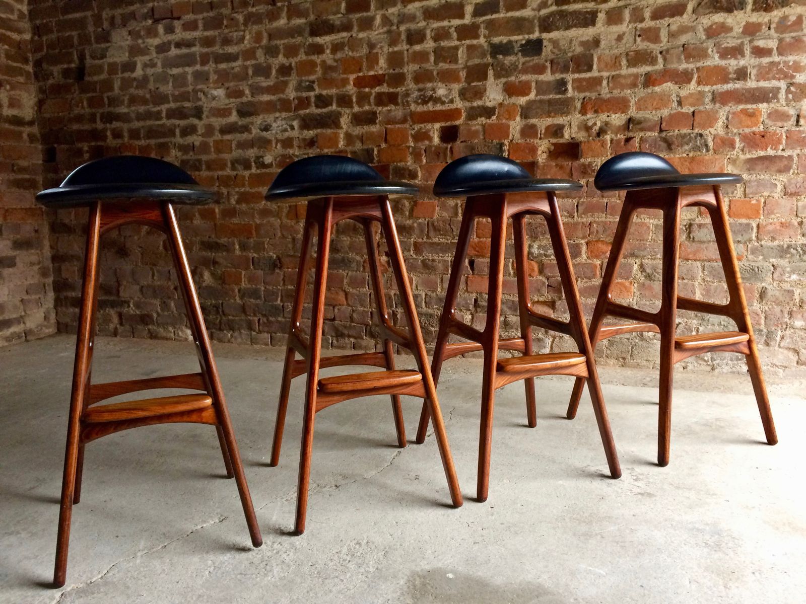 Danish Rosewood Bar Stools By Erik Buch For O D Møbler 1960s Set Danish Rosewood Bar Stools By Erik Buch For O D Møbler 1960s Set Of 4