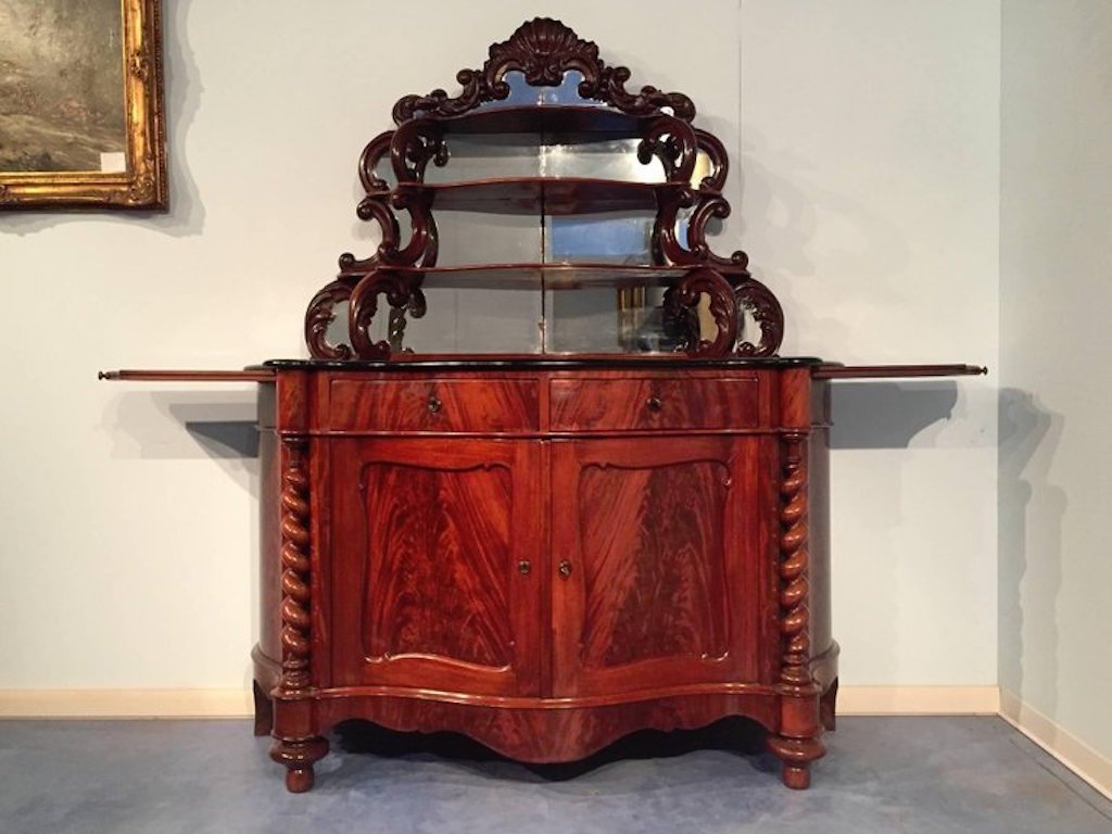 Antique Italian Mahogany Sideboard With Mirror 1850s For At Pamono Price Per Piece