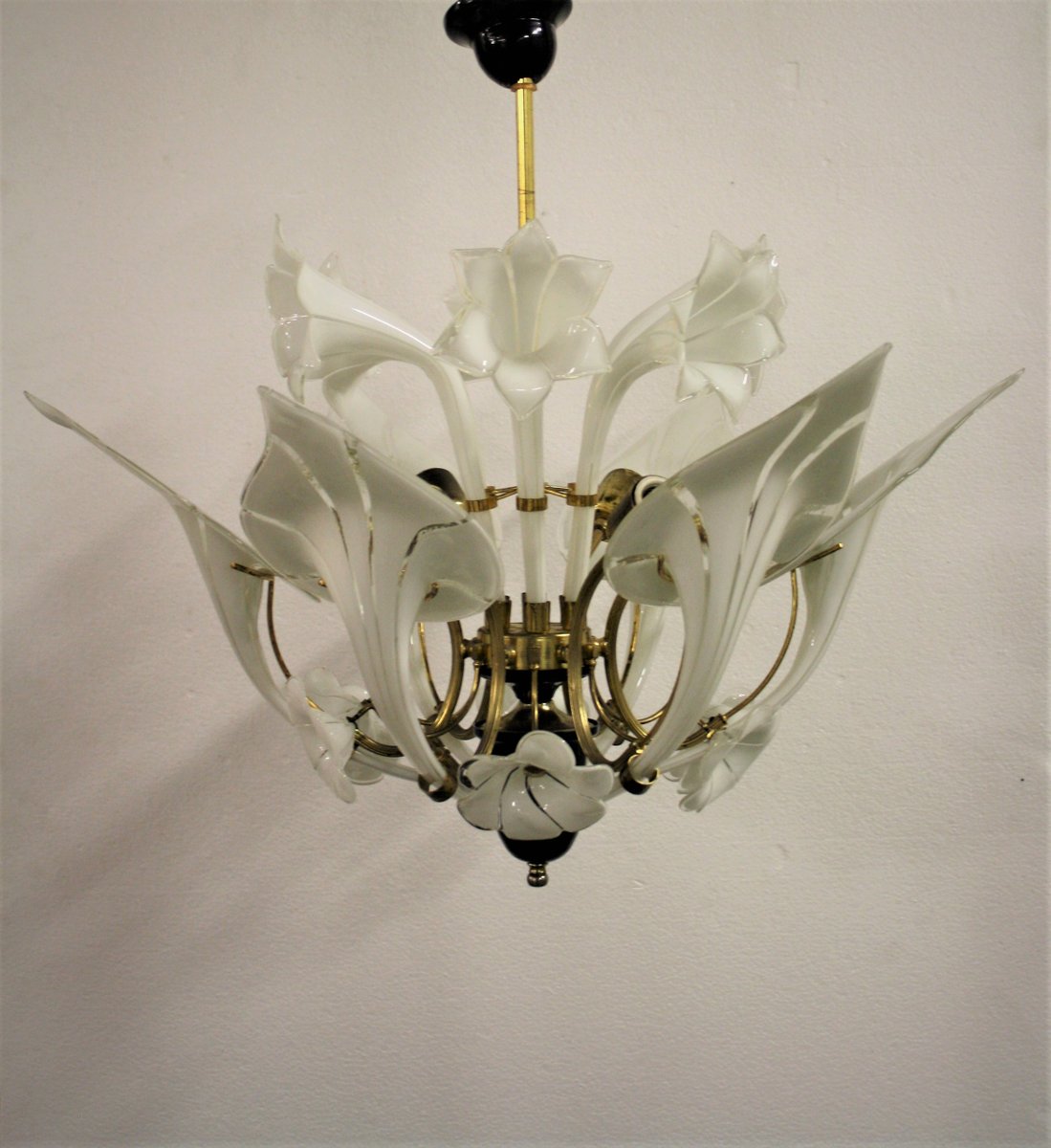 Murano Glass Canna Lily Chandelier By Franco Luce 1960s For At Murano Glass Canna Lily Chandelier By Franco Luce 1960s