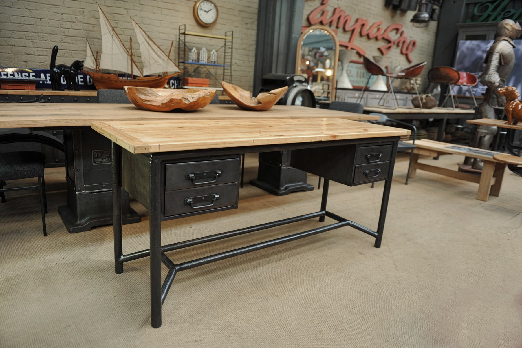 Metal Wood Desk From Schäfer 1950s For At Pamono Metal Wood Desk From Schäfer 1950s