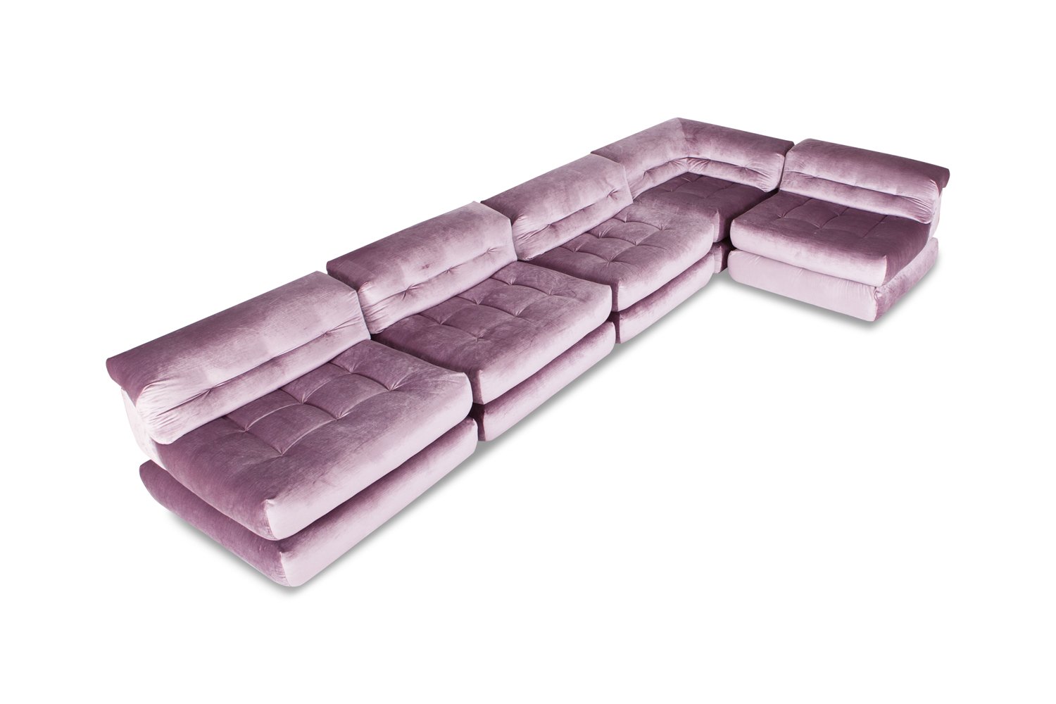 Mah Jong Modular Sofa in Purple Velvet by Hans Hopfer ...