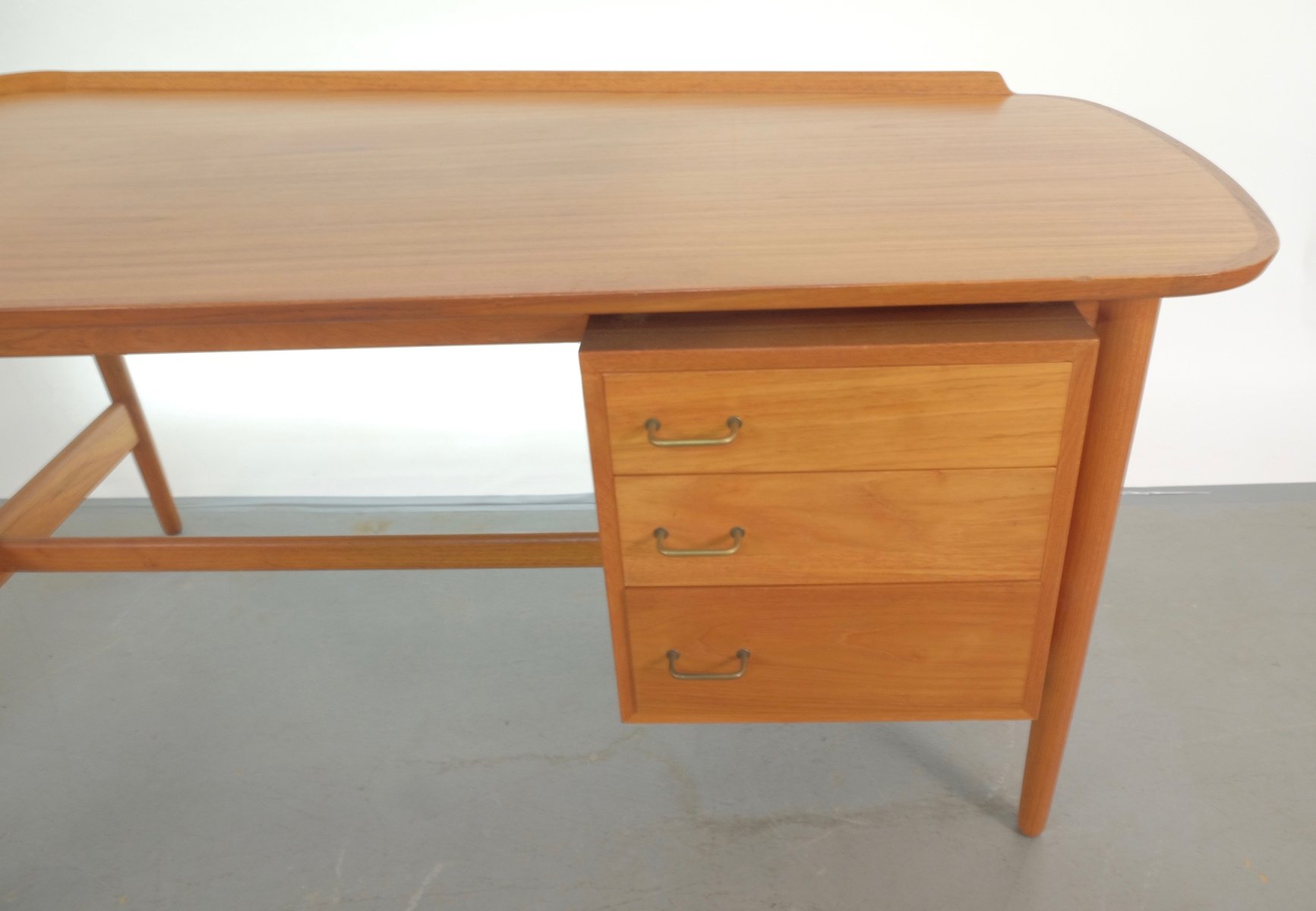 Mid Century Bo85 Teak Schreibtisch Von Arne Vodder Fur Bovirke Bei Pamono Kaufen