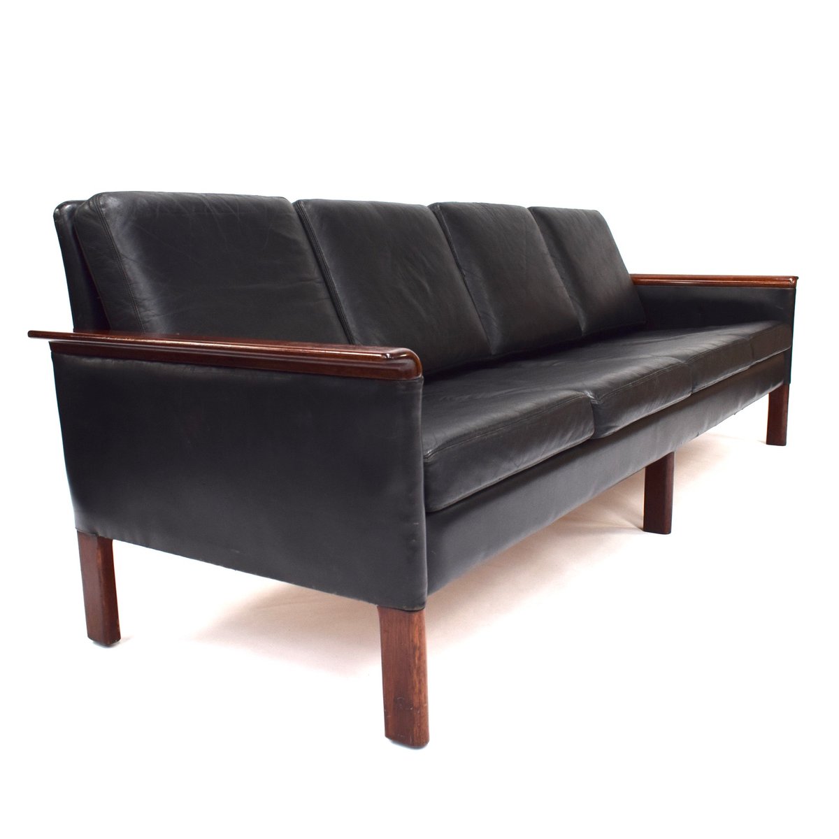 scandinavian black leather sofa